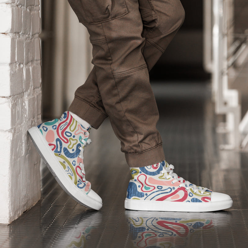 Pastel Abstract High Top #115 - Opposite Side | HA!LO Canvas Sneakers