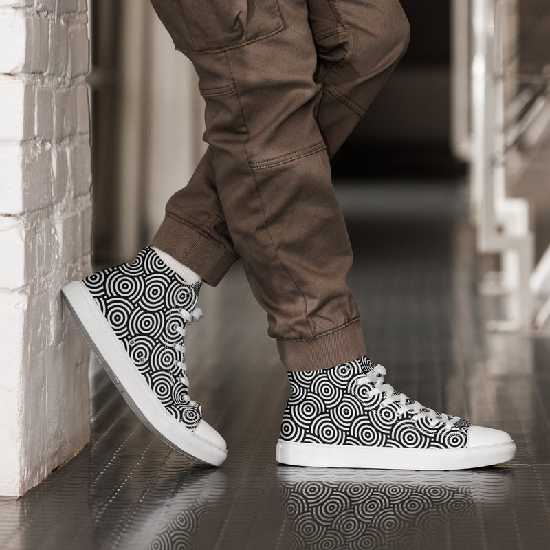 Hypnotic Circle High Top #120 - Opposite Side | HA!LO Canvas Sneakers