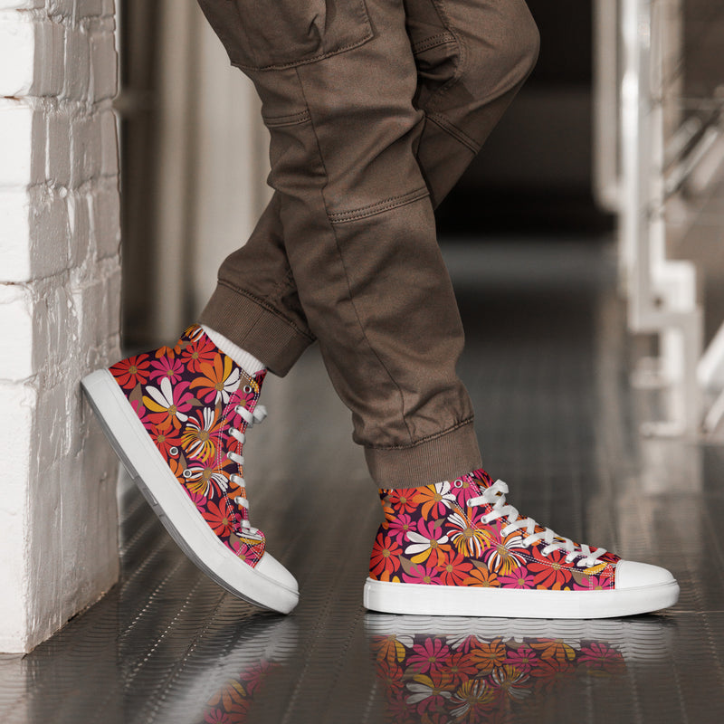 Bold Bloom High Top #121 - Opposite Side | HA!LO Canvas Sneakers