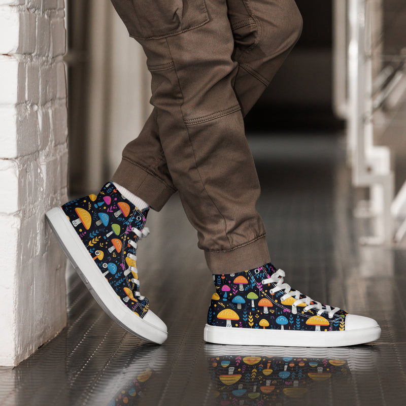 Mushroom Night High Top #146 - Opposite Side | HA!LO Canvas Sneakers