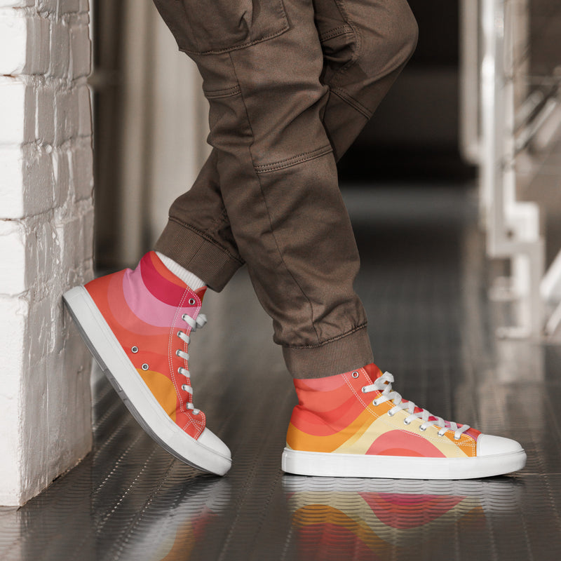 Retro Wave High Top #157 - Opposite Side | HA!LO Canvas Sneakers