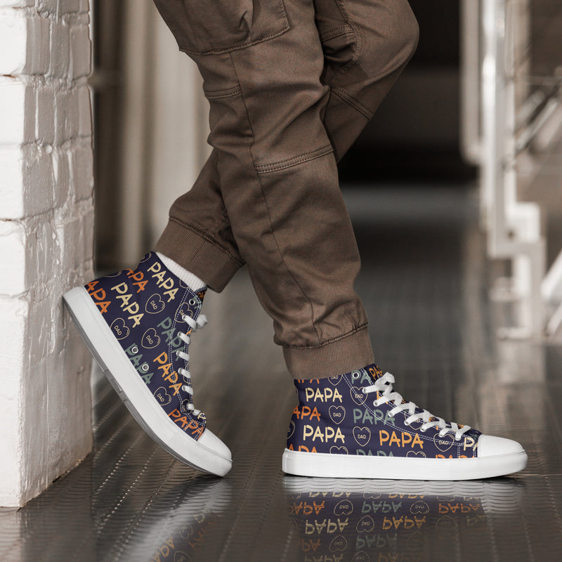 Papa Navy High Top #172 - Opposite Side | HA!LO Canvas Sneakers
