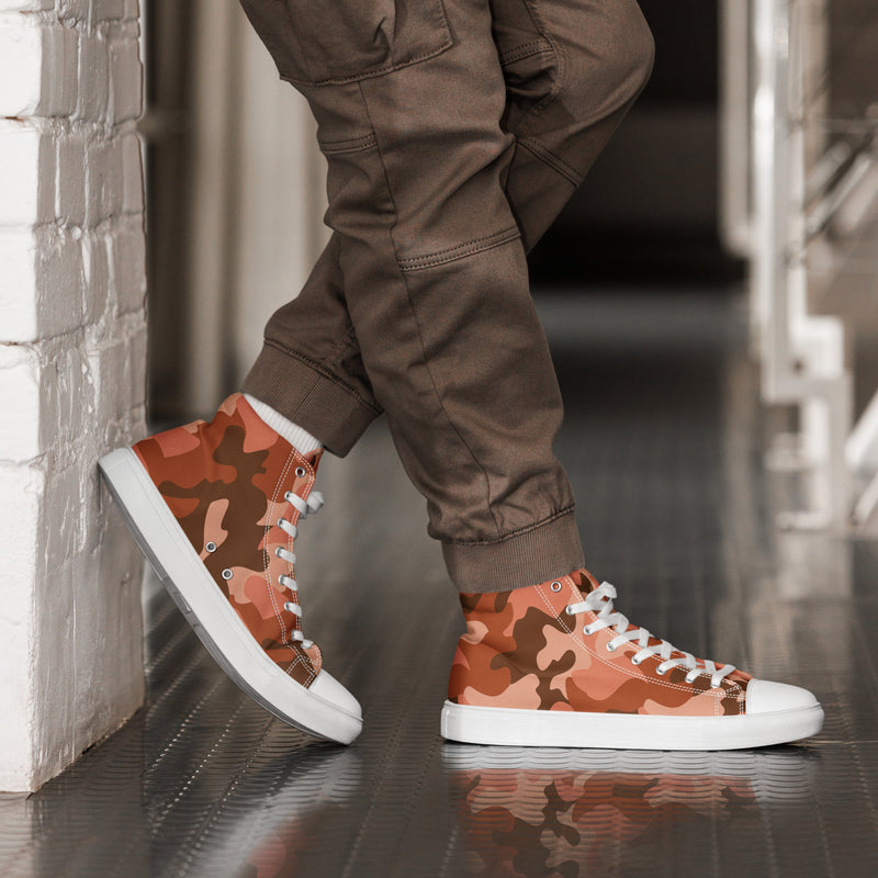 Orange Camo High Top #176 - Opposite Side | HA!LO Canvas Sneakers