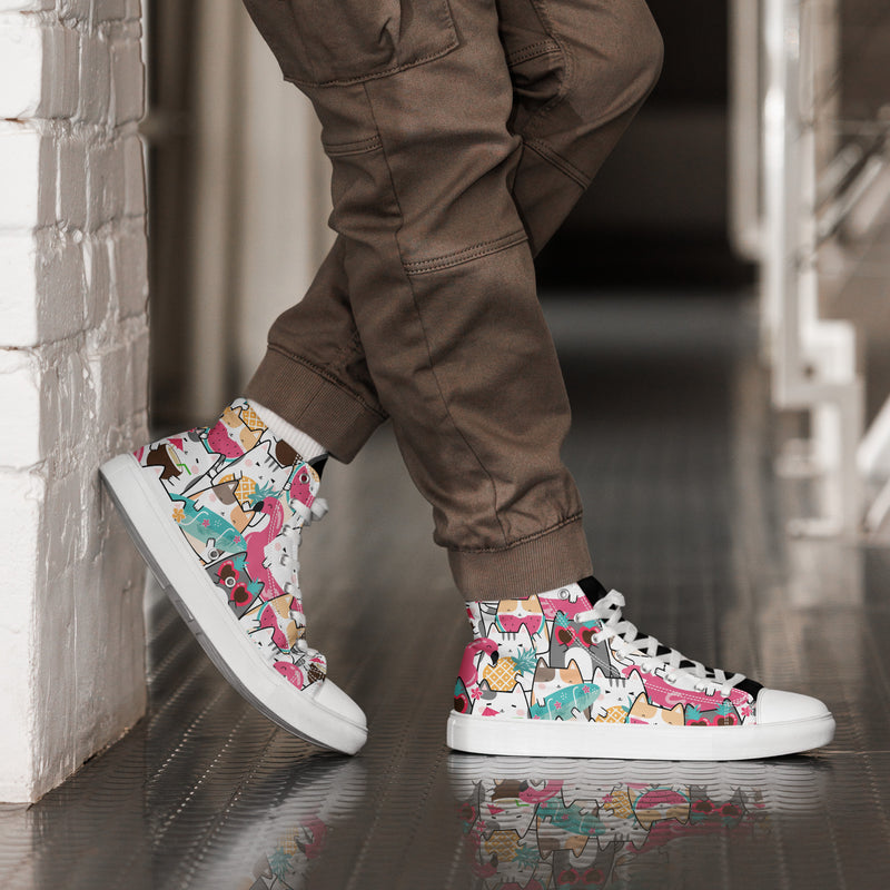 Llama Party High Top #182 - Opposite Side | HA!LO Canvas Sneakers