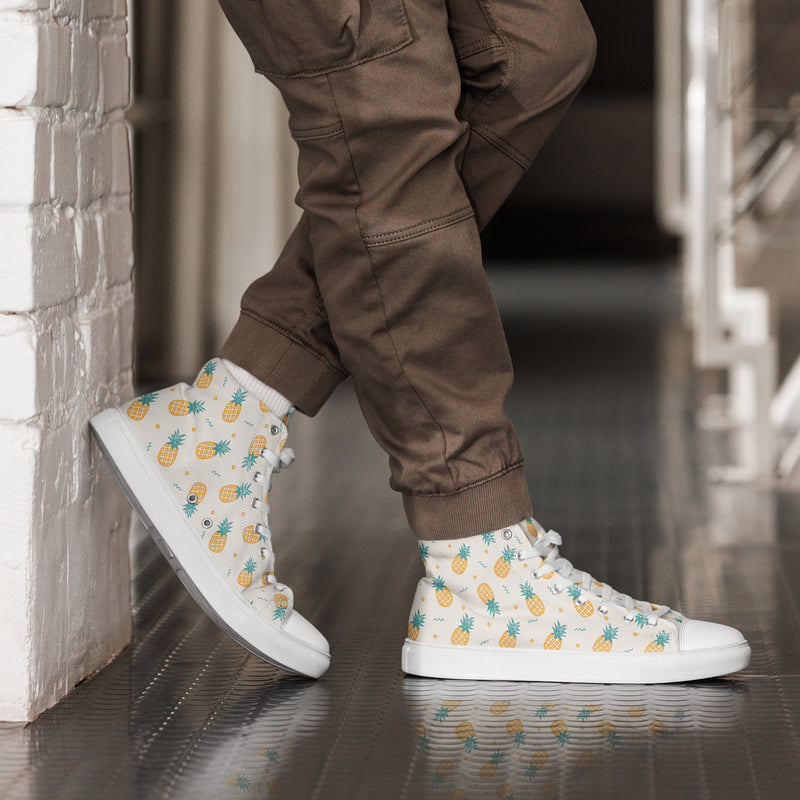 Pineapple Party High Top #184 - Opposite Side | HA!LO Canvas Sneakers