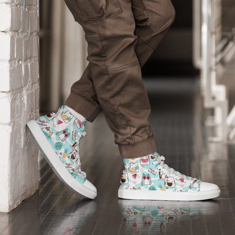 Summer Drinks High Top #186 - Opposite Side | HA!LO Canvas Sneakers