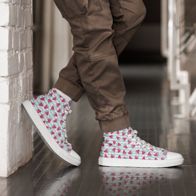 Watermelon Slice High Top #188 - Opposite Side | HA!LO Canvas Sneakers