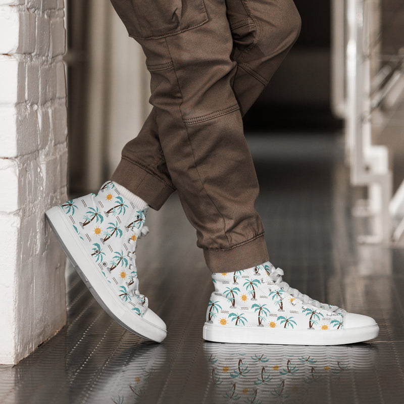 Palm Tree High Top #189 - Opposite Side | HA!LO Canvas Sneakers