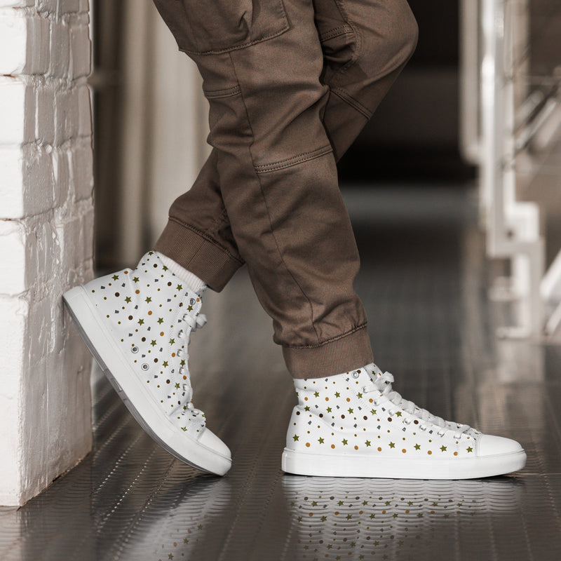 Gold Star High Top #206 - Opposite Side | HA!LO Canvas Sneakers