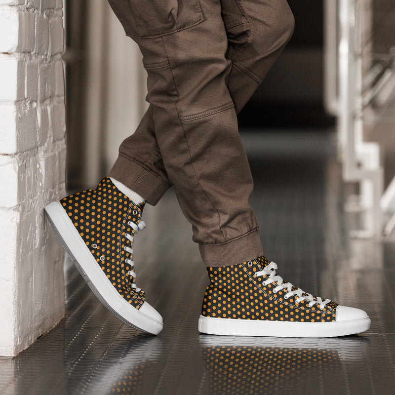 Gold Dot High Top #223 - Opposite Side | HA!LO Canvas Sneakers