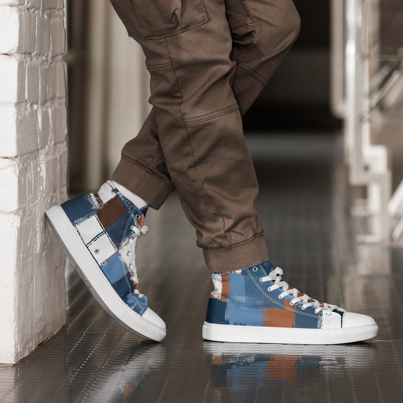 Denim Plaid High Top #228 - Opposite Side | HA!LO Canvas Sneakers