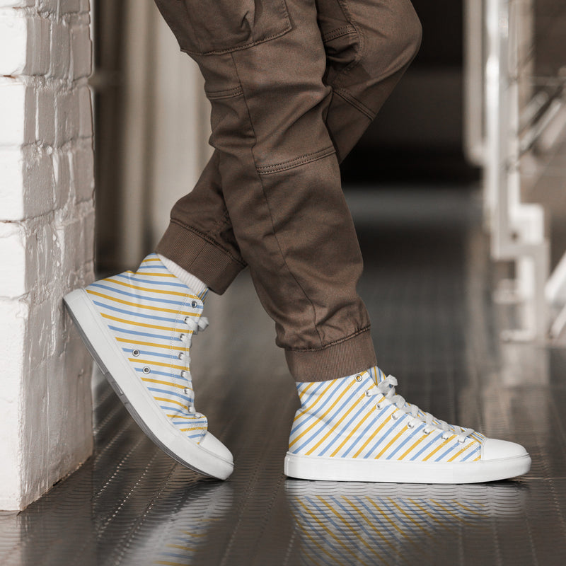 Sunshine Stripe High Top #236 - Opposite Side | HA!LO Canvas Sneakers