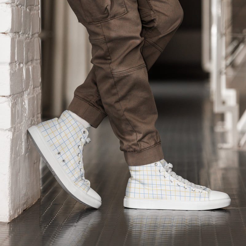 Pastel Plaid High Top #237 - Opposite Side | HA!LO Canvas Sneakers