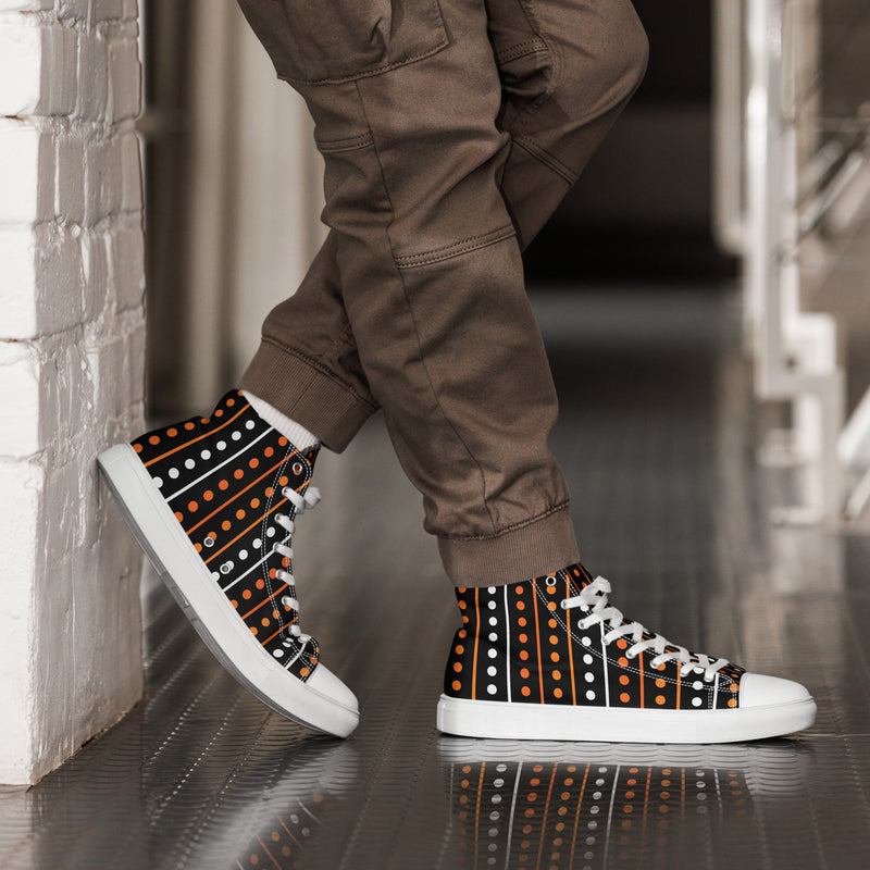 Halloween Dot Stripe High Top #249 - Opposite Side | HA!LO Canvas Sneakers
