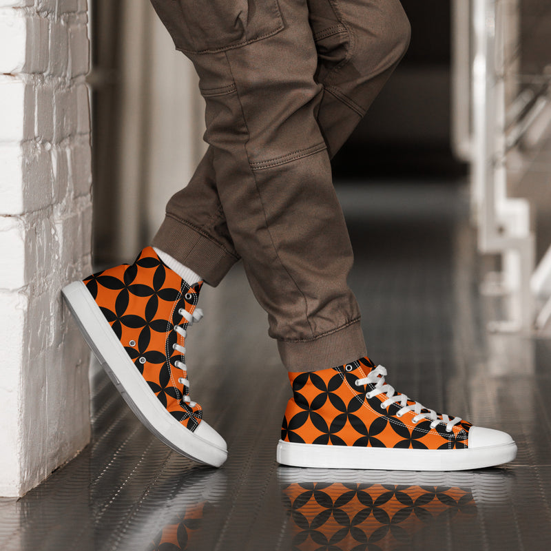 Halloween Geo High Top #251 - Opposite Side | HA!LO Canvas Sneakers