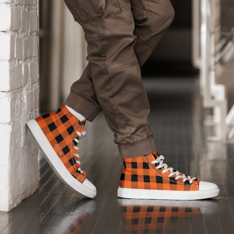 Halloween Plaid High Top #253 - Opposite Side | HA!LO Canvas Sneakers
