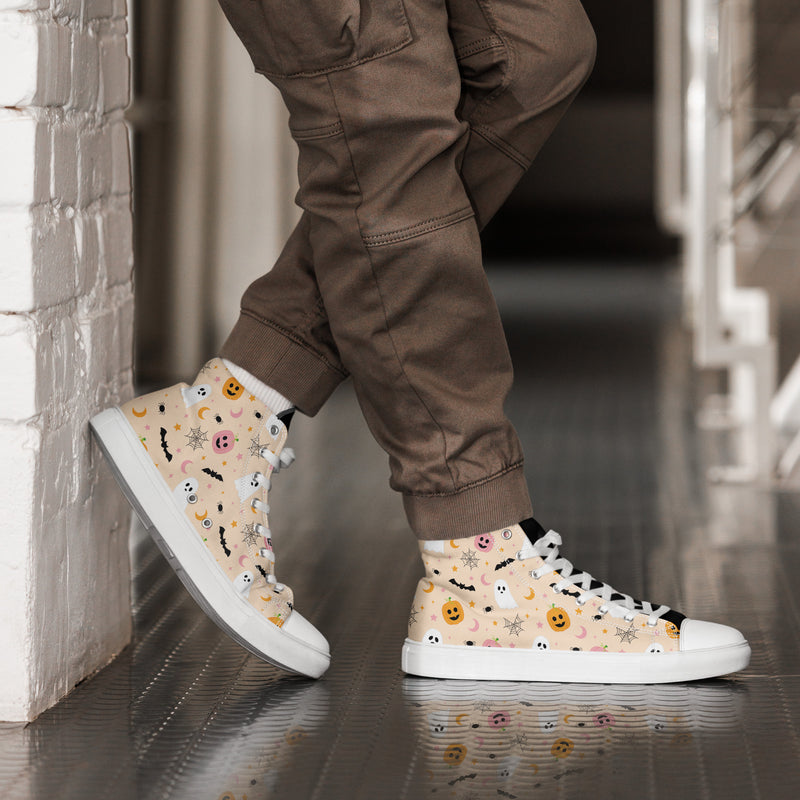 Halloween Cream High Top #255 - Opposite Side | HA!LO Canvas Sneakers