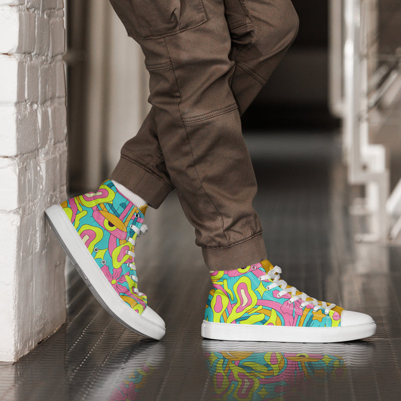 Psychedelic Swirl High Top #273 - Opposite Side | HA!LO Canvas Sneakers