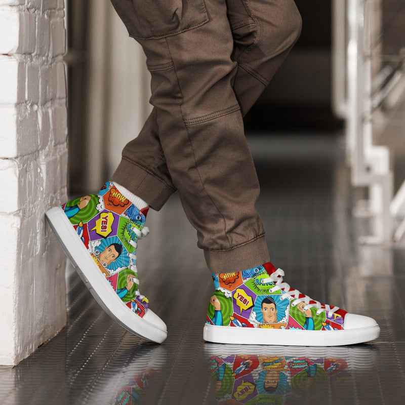 Cartoon Party High Top #276 - Opposite Side | HA!LO Canvas Sneakers