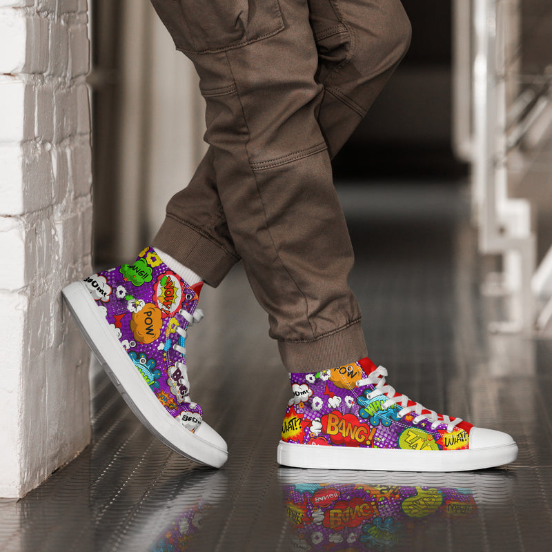 Comic Bang High Top #279 - Opposite Side | HA!LO Canvas Sneakers
