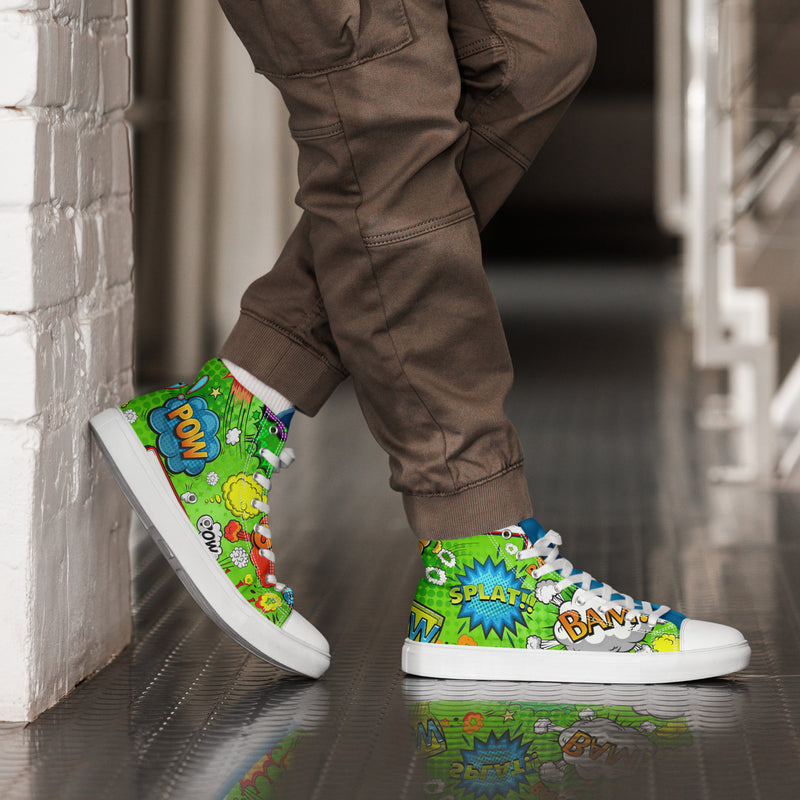 Comic Splat High Top #280 - Opposite Side | HA!LO Canvas Sneakers
