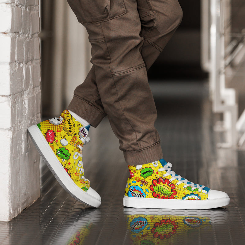 Comic Ouch High Top #281 - Opposite Side | HA!LO Canvas Sneakers