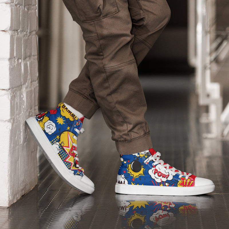 Comic Pow High Top #284 - Opposite Side | HA!LO Canvas Sneakers