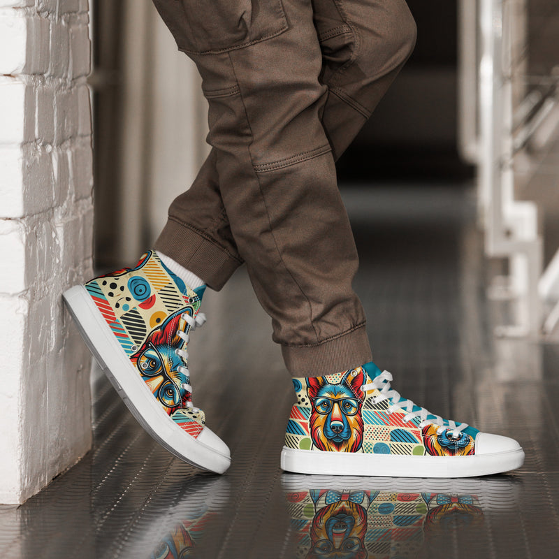 Pop Art Dog High Top #291 - Opposite Side | HA!LO Canvas Sneakers