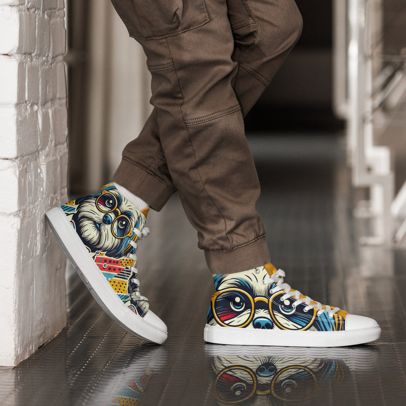 Pop Art Pup High Top #295 - Opposite Side | HA!LO Canvas Sneakers