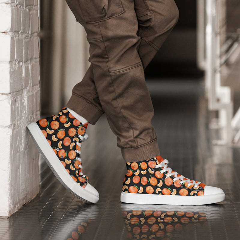 Orange Pop High Top #305 - Opposite Side | HA!LO Canvas Sneakers