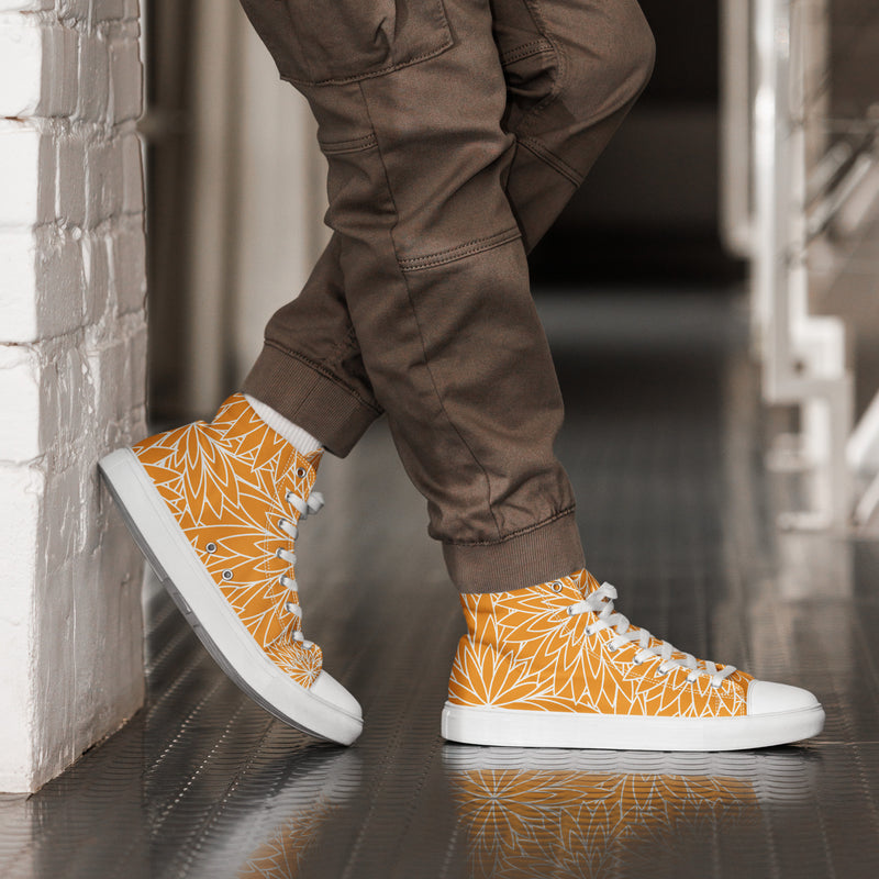 Orange Leaf High Top #311 - Opposite Side | HA!LO Canvas Sneakers