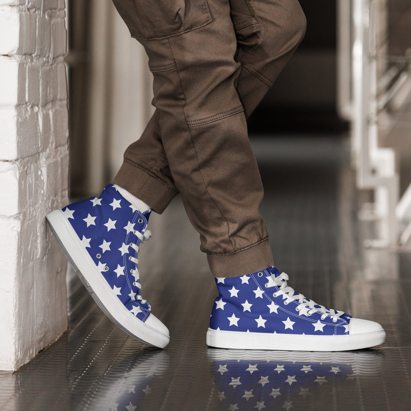 Blue Star High Top #349 - Opposite Side | HA!LO Canvas Sneakers