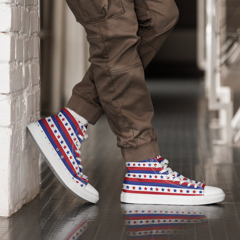 Stars & Stripes High Top #331 - Opposite Side | HA!LO Canvas Sneakers