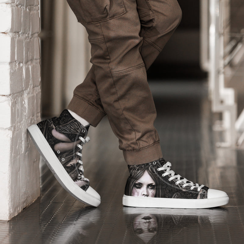 Halloween Gothic Girl High Top #322 - Opposite Side | HA!LO Canvas Sneakers
