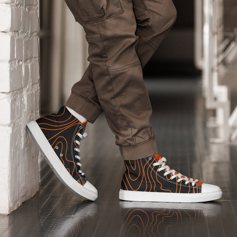 HA!LO Black Orange #349 — Men’s Canvas High Top