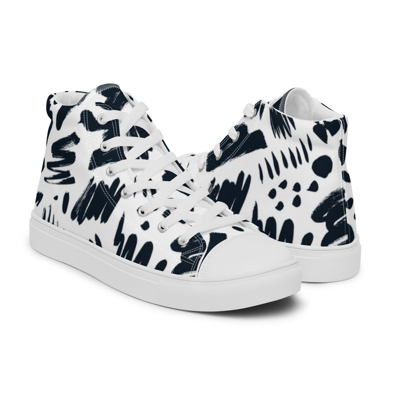 Ink Brush High Top #3 - Top Down View | HA!LO Canvas Sneakers