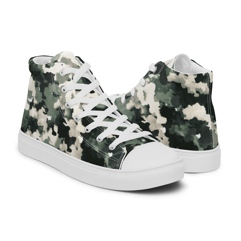 Watercolor Camo High Top #6 - Top Down View | HA!LO Canvas Sneakers