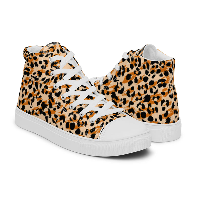 Cheetah Print High Top #15 - Top Down View | HA!LO Canvas Sneakers