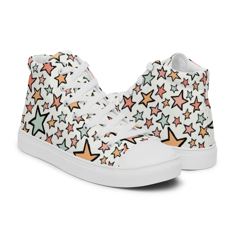 Star Party High Top #29 - Top Down View | HA!LO Canvas Sneakers