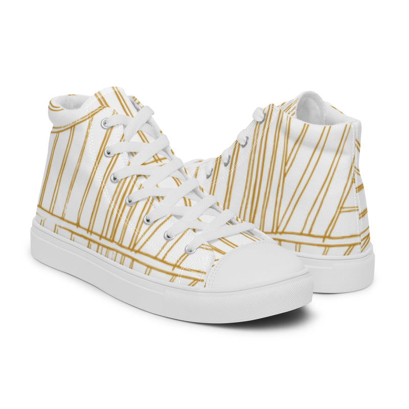 Gold Stripe High Top #30 - Top Down View | HA!LO Canvas Sneakers