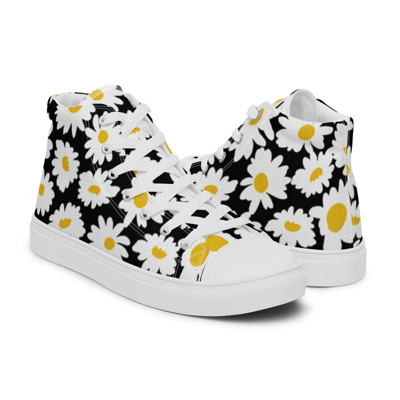 Daisy Noir High Top #36 - Top Down View | HA!LO Canvas Sneakers
