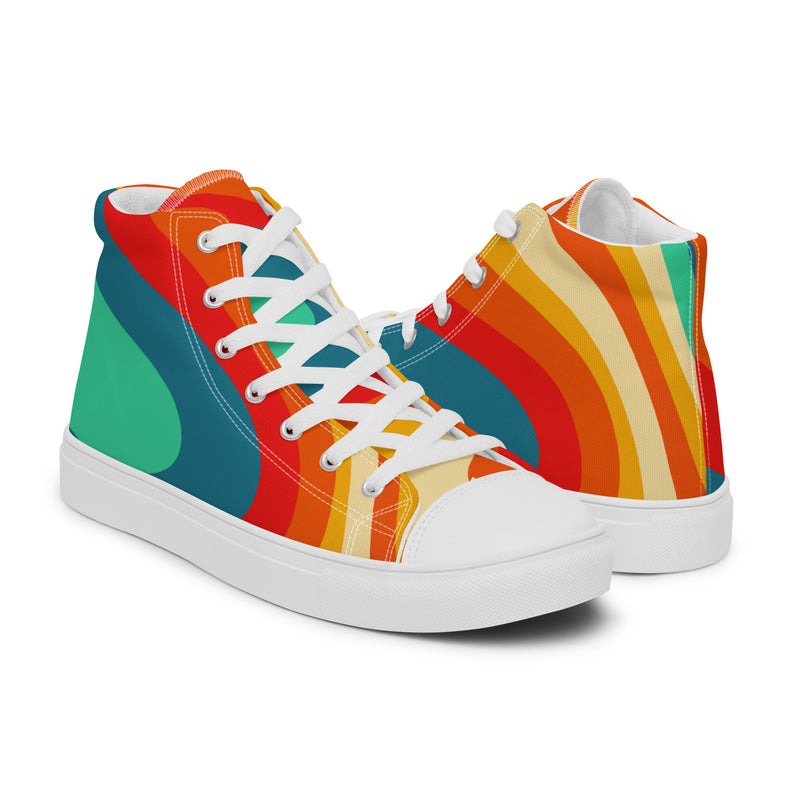 Teal Gradient High Top #39 - Opposite Side | HA!LO Canvas Sneakers