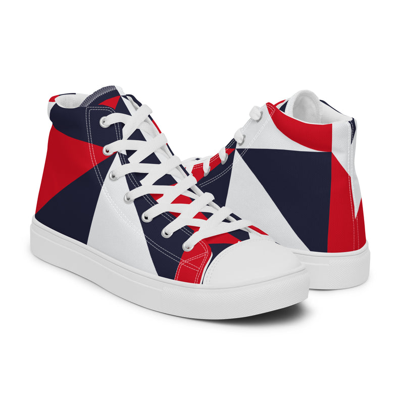 Geometric Navy High Top #45 - Top Down View | HA!LO Canvas Sneakers