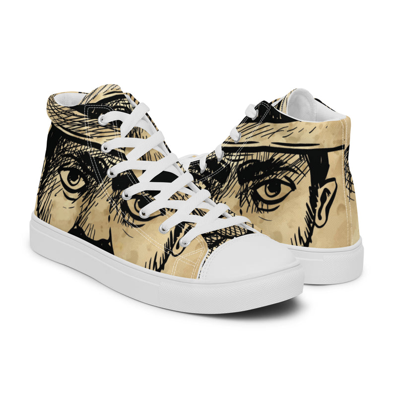 Owl Sketch High Top #48 - Top Down View | HA!LO Canvas Sneakers