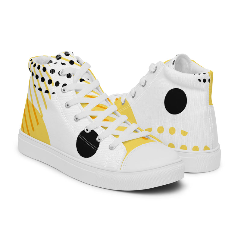 Yellow Pop High Top #62 - Top Down View | HA!LO Canvas Sneakers