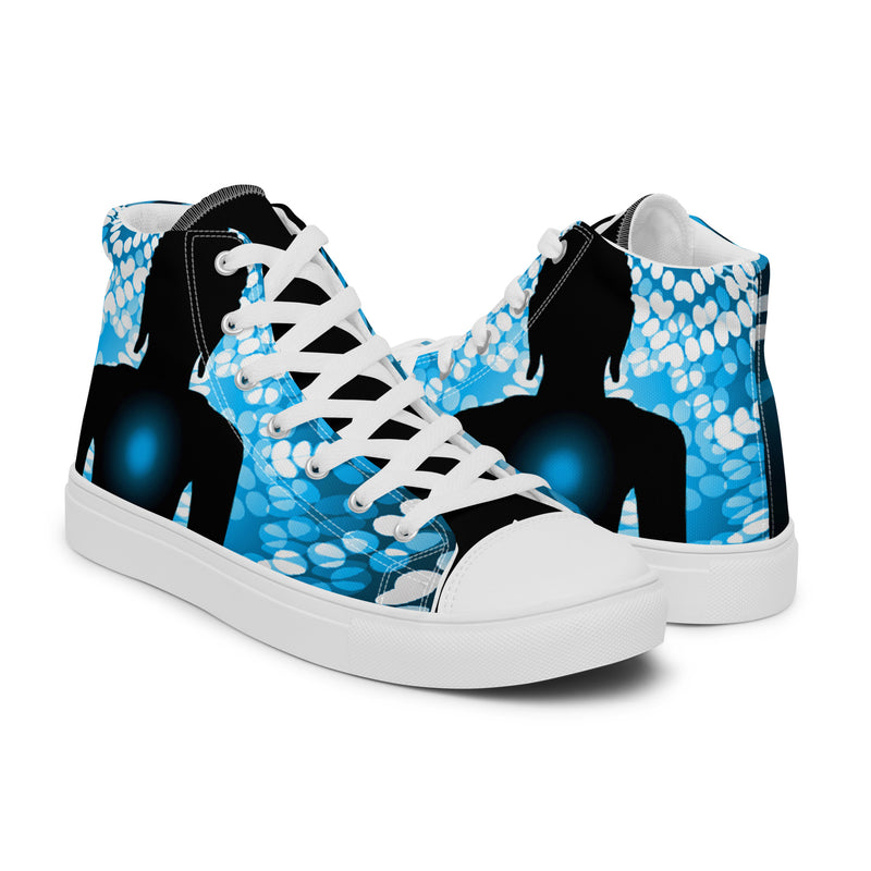 Blue Silhouette High Top #67 - Top Down View | HA!LO Canvas Sneakers