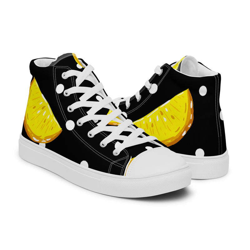 Yellow Split High Top #69 - Top Down View | HA!LO Canvas Sneakers