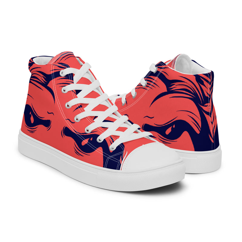 Red Pop Art High Top #80 - Top Down View | HA!LO Canvas Sneakers