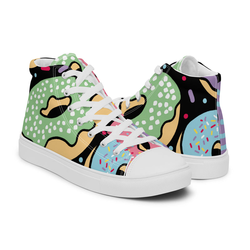 Dino Doodle High Top #82 - Top Down View | HA!LO Canvas Sneakers