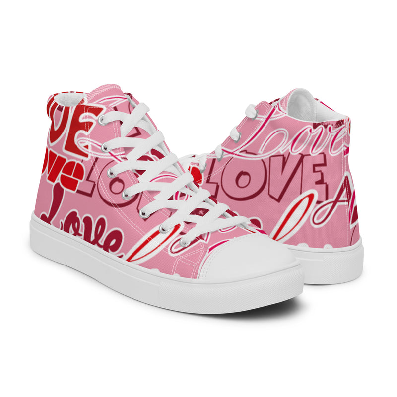 Love Text High Top #86 - Top Down View | HA!LO Canvas Sneakers